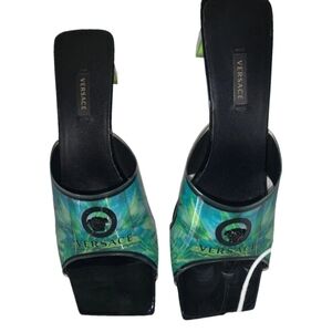 Versace Jungle Vinyl Slides - Size 40.5